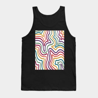 Retro Rainbow Liquid Swirls Tank Top